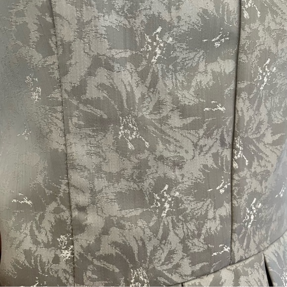Eric + Lani Silver Metallic Jacquard Mini Dress Fit and Flare Cocktail Dress XS - Picture 8 of 16